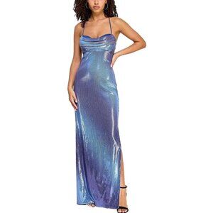 Violet Weekend Womens Blue Sequin Evening Dress Gown Juniors 1/2 BHFO 9316